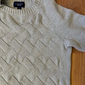 Grey Lands End drifter pattered sweater, size large.